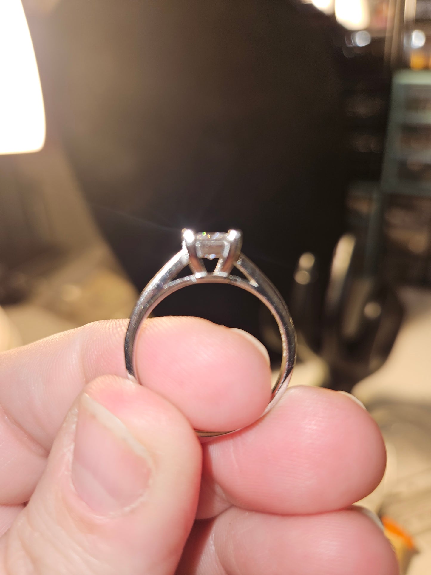 Sterling silver Square Cut CZ Stone