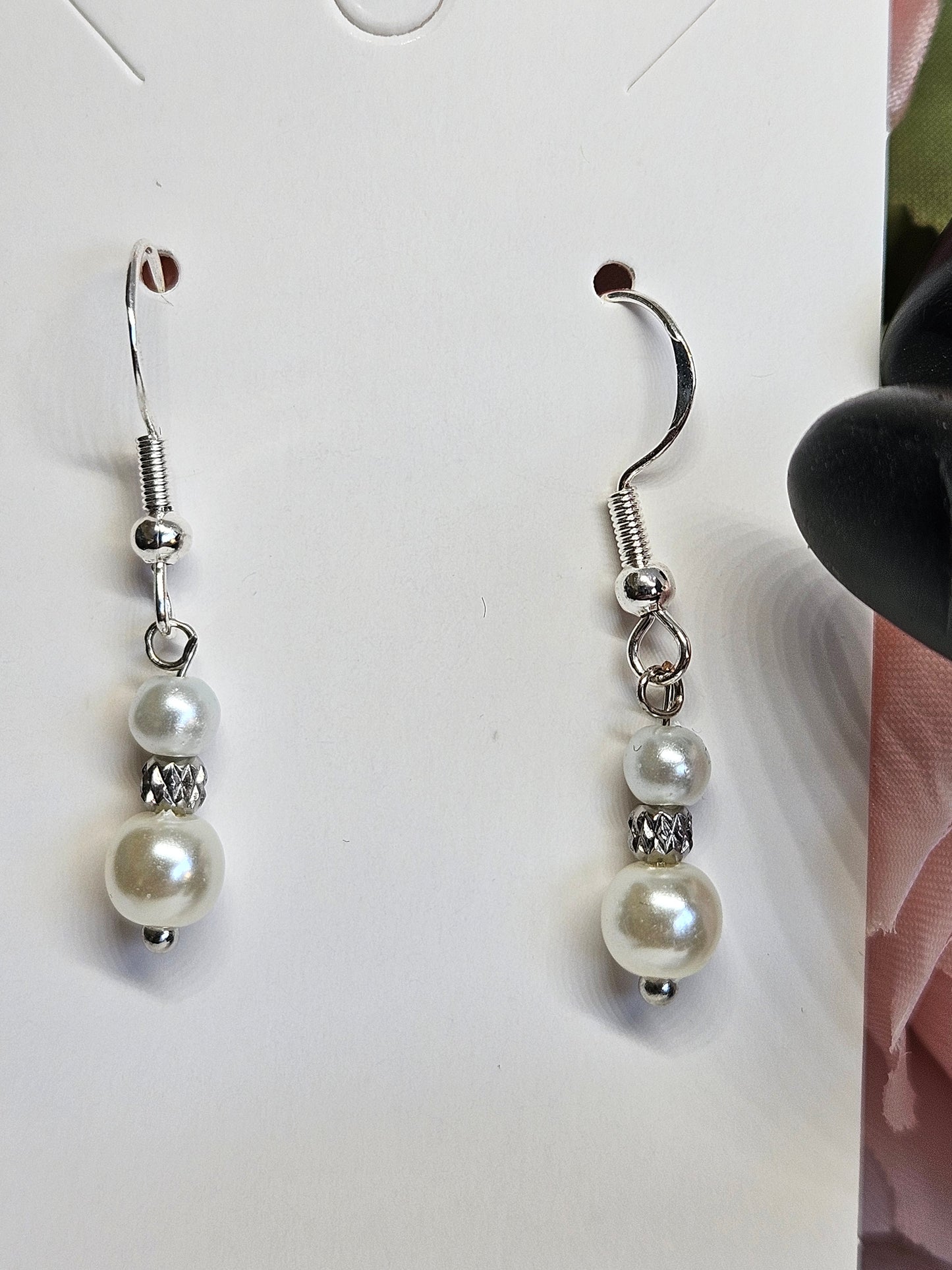 Delicate Pearl and Silver Jewelry Set.