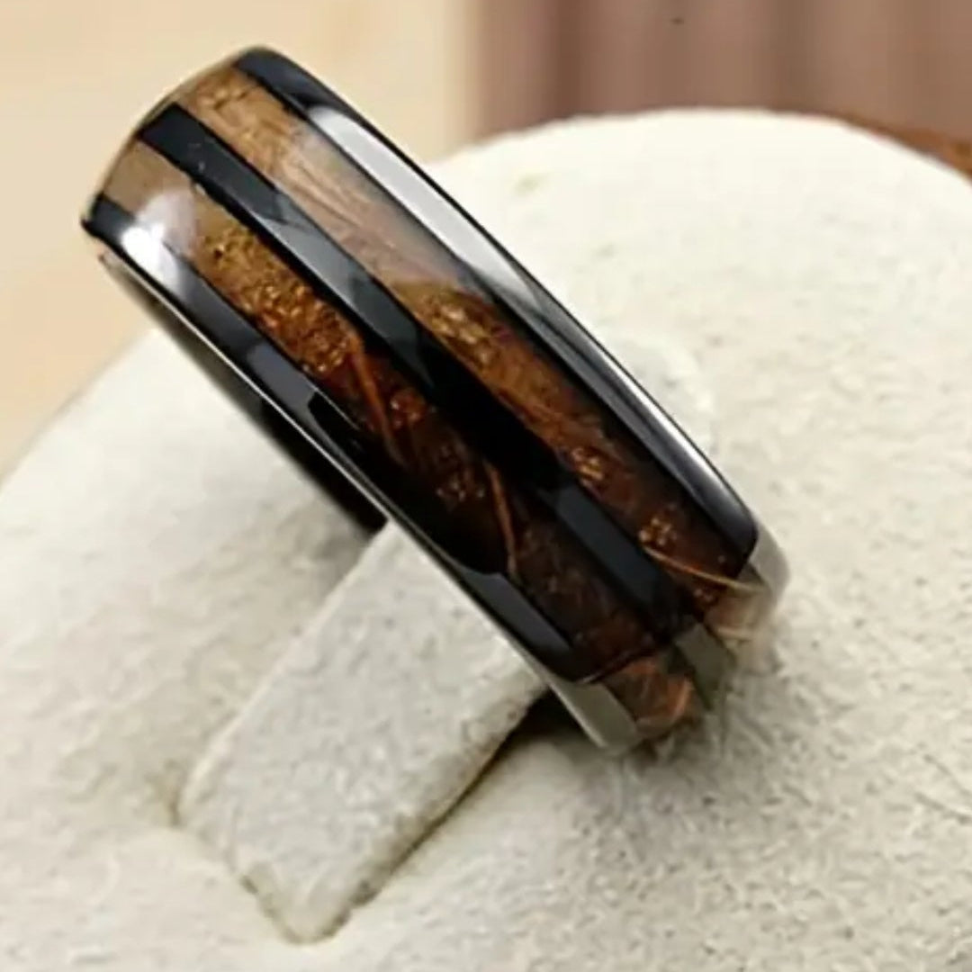 Whiskey Barrel Titanium Steel Men's Band