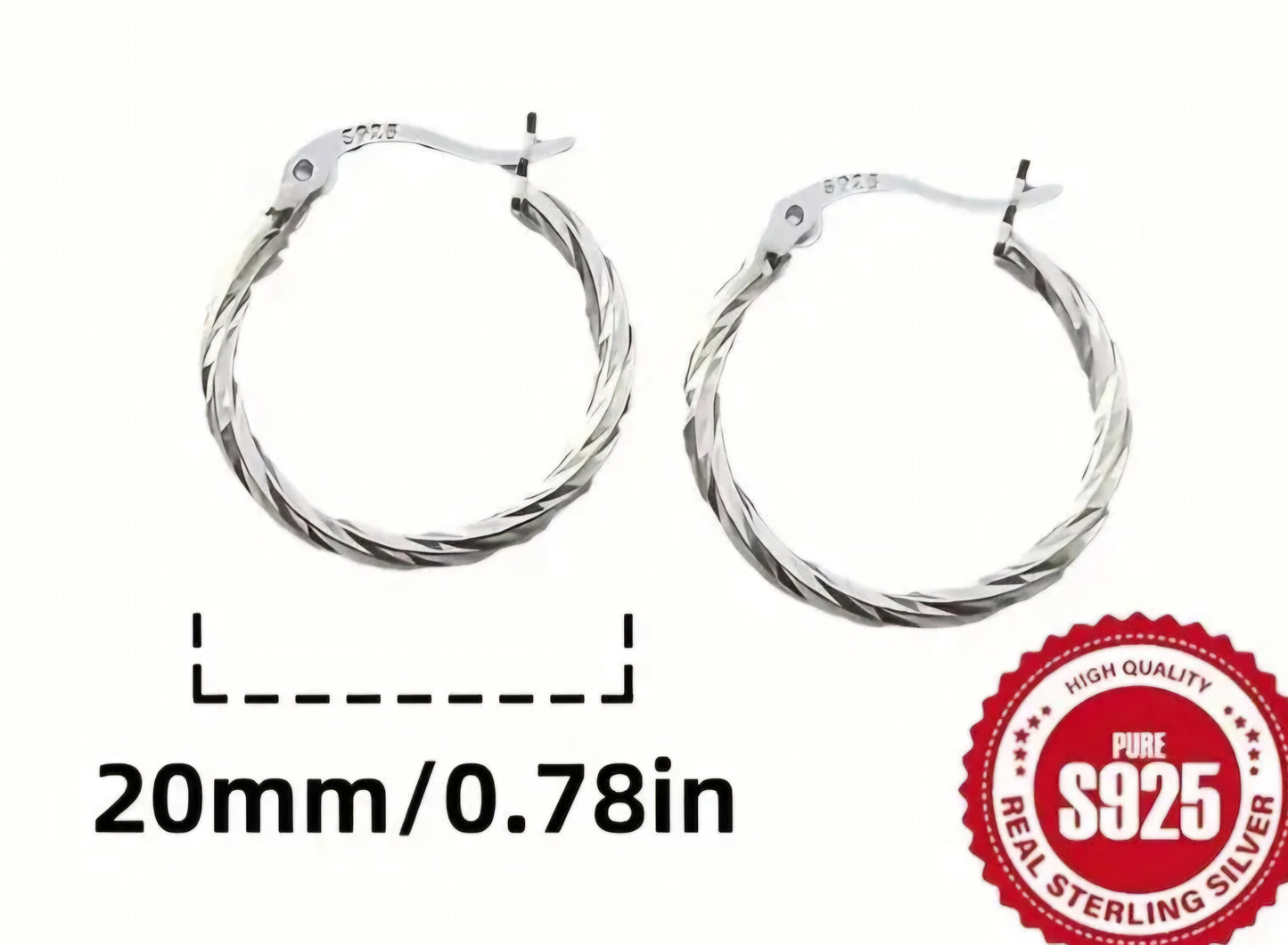 Earrings- Sterling Silver Twisted Hoop