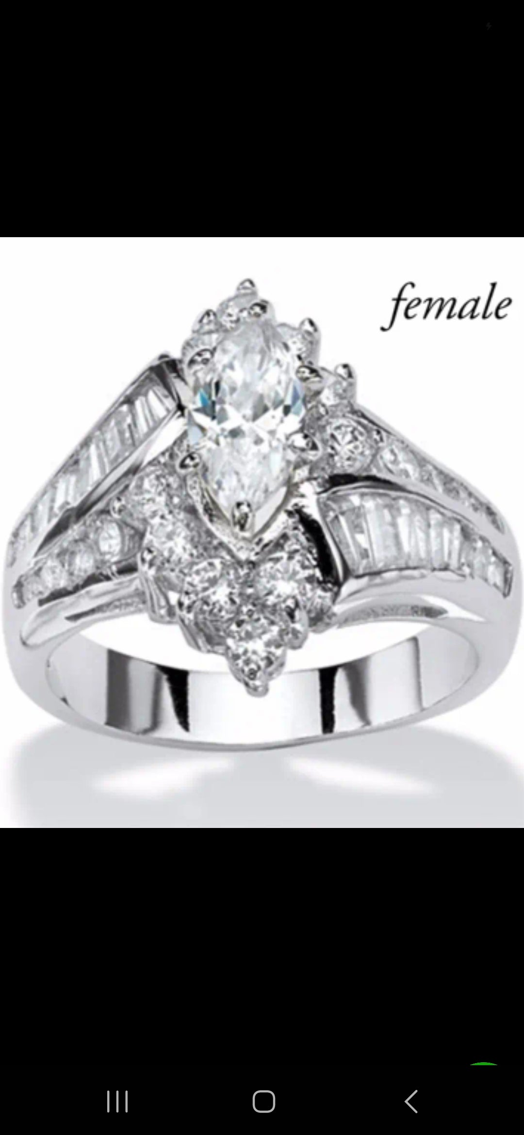 Stylish Stainless Steel Ring with Marquise Synthetic Gemstones