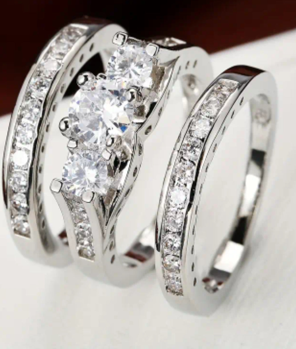 3pcs Elegant Stacking Rings 18k Gold Plated