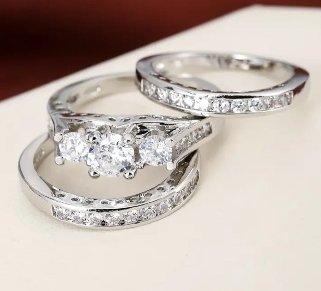 3pcs Elegant Stacking Rings 18k Gold Plated