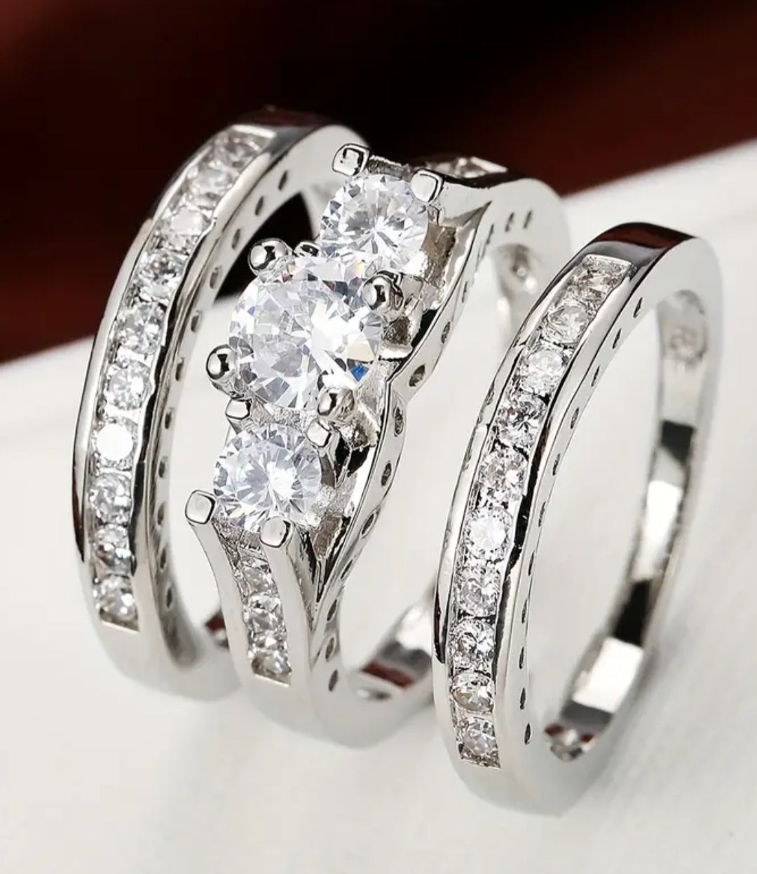3pcs Elegant Stacking Rings 18k Gold Plated
