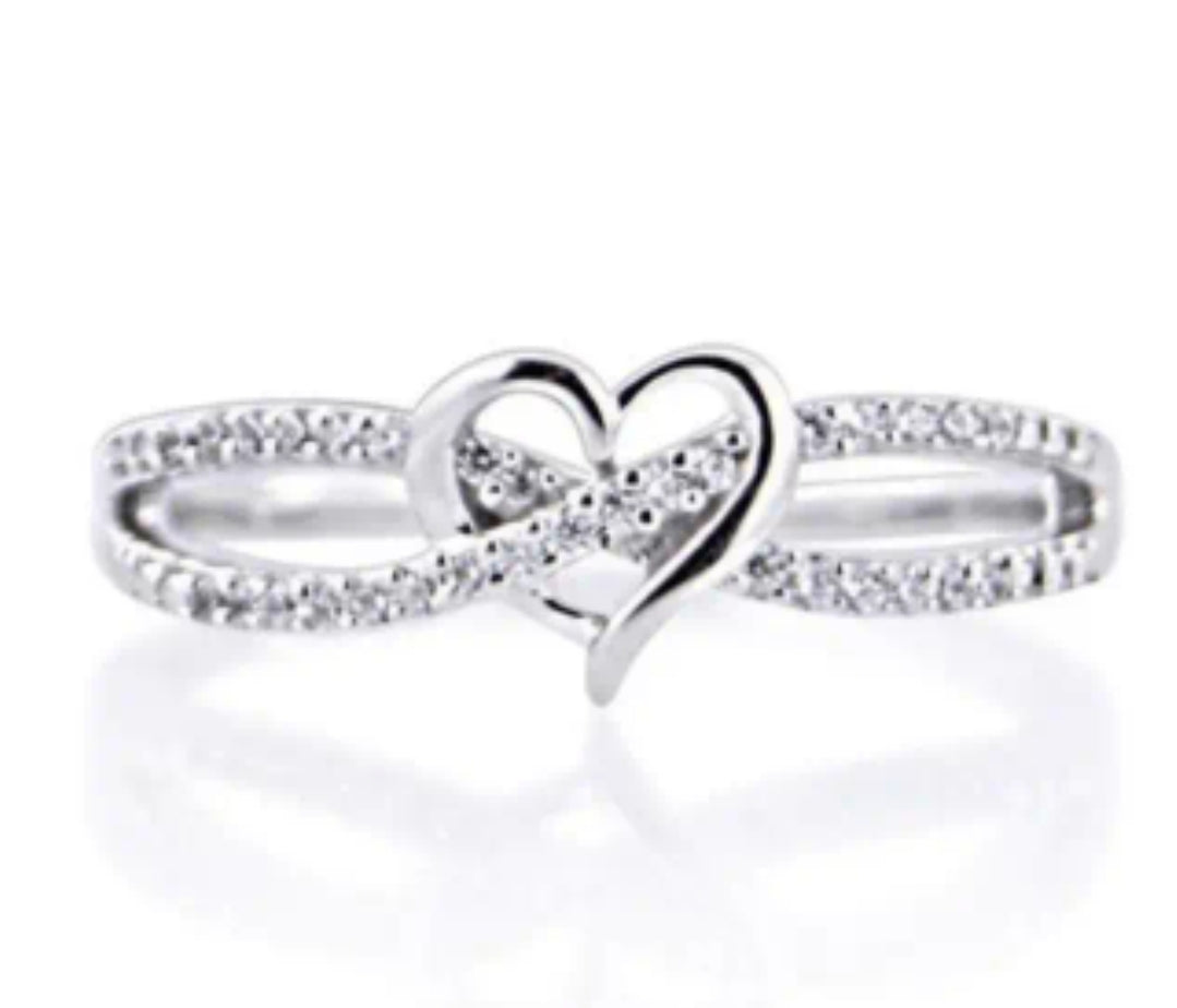 1pc Infinity Heart Cross Ring, Promise Ring