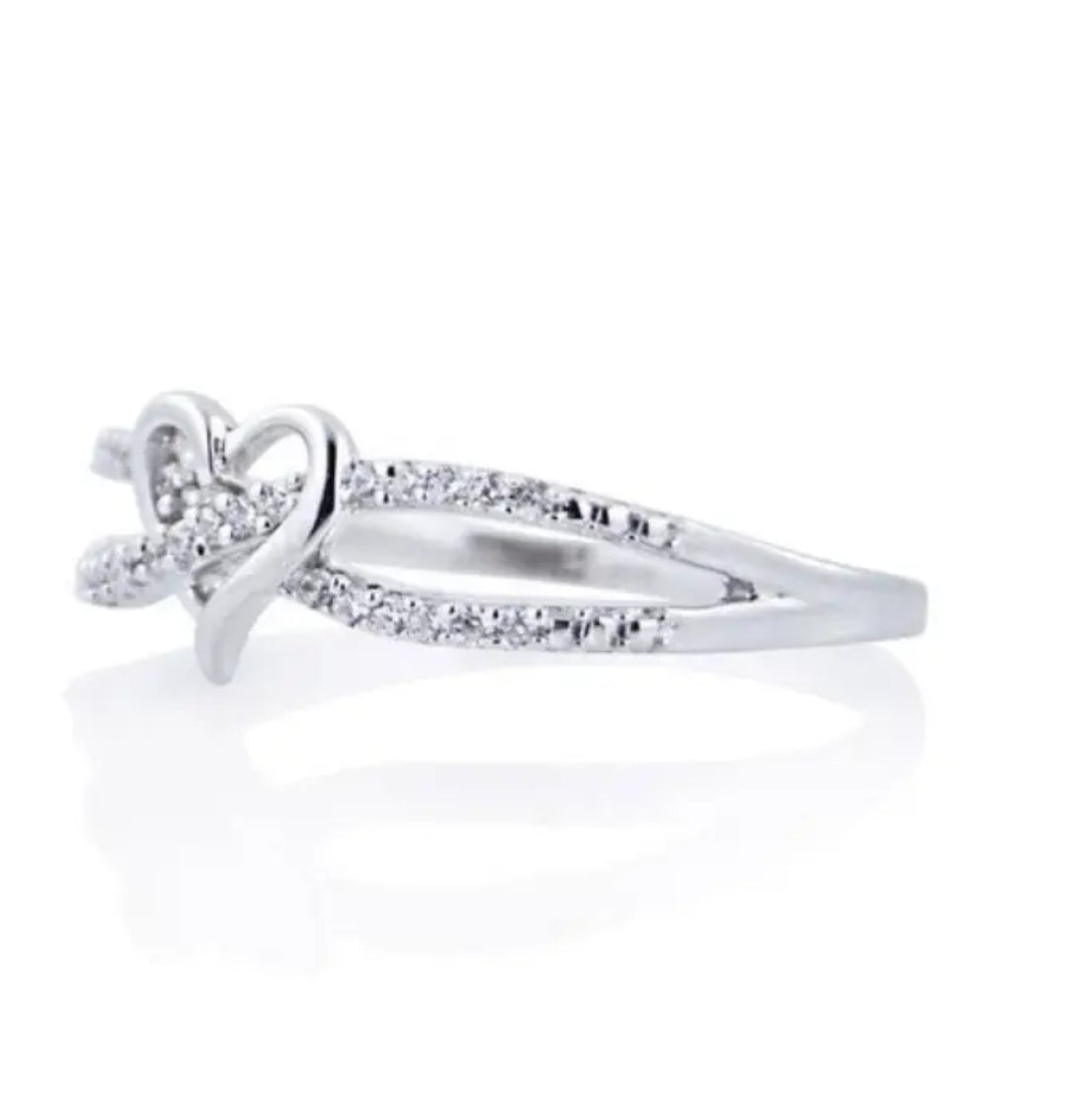 1pc Infinity Heart Cross Ring, Promise Ring