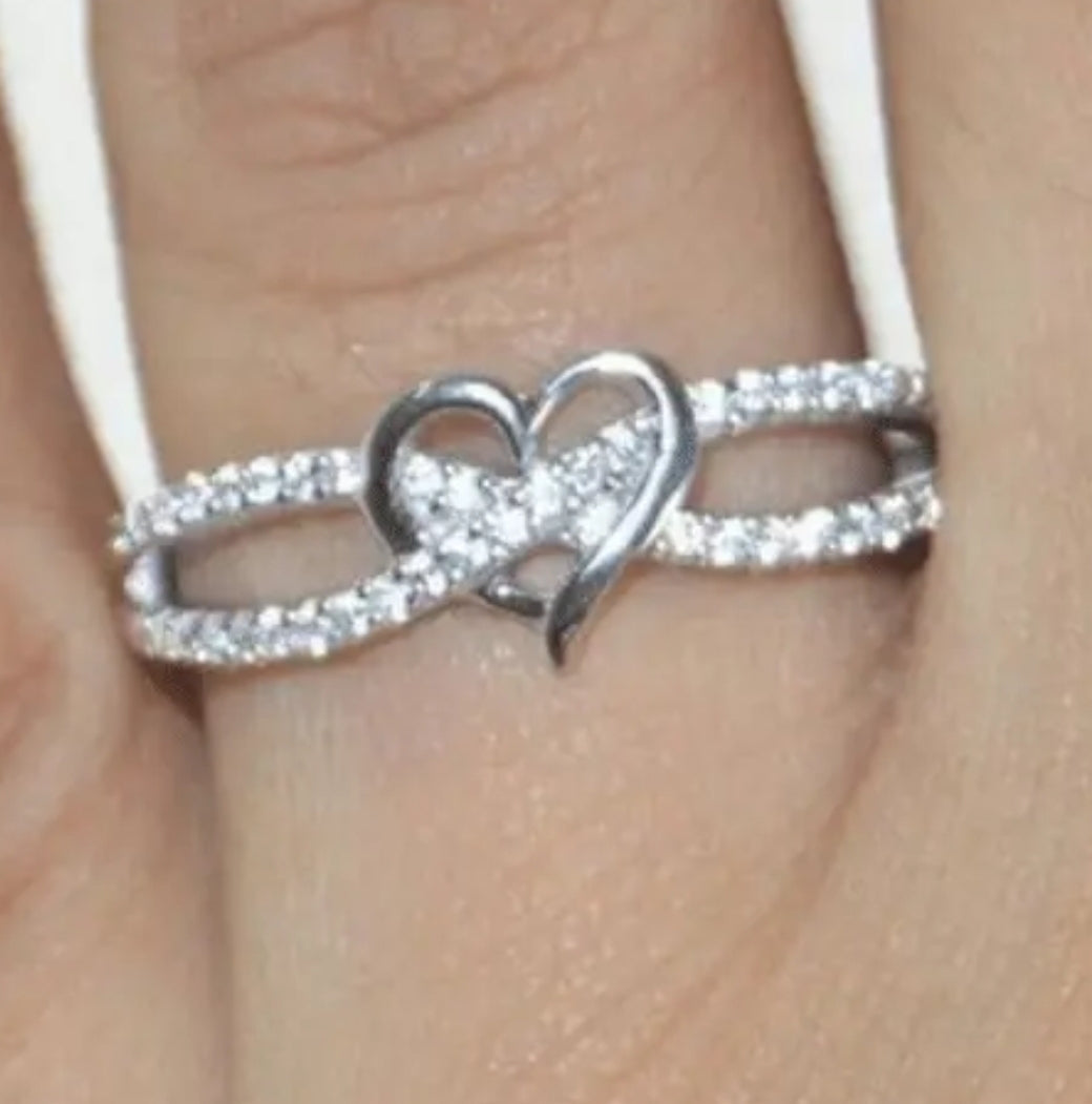 1pc Infinity Heart Cross Ring, Promise Ring