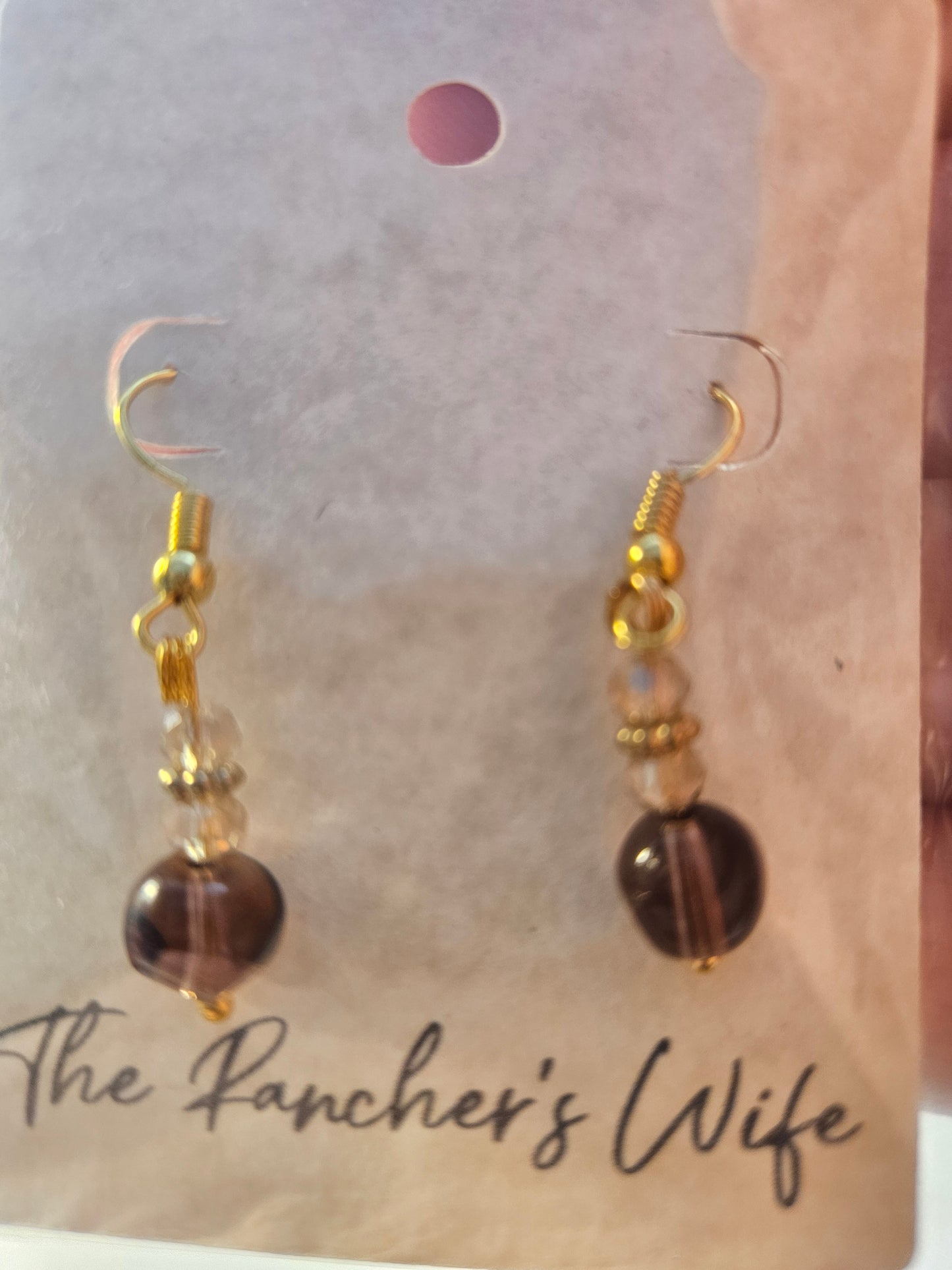 Glass and Crystal Hook Earrings