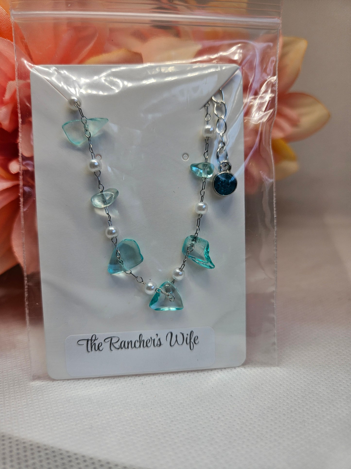 Aquamarine chip 7in bracelet