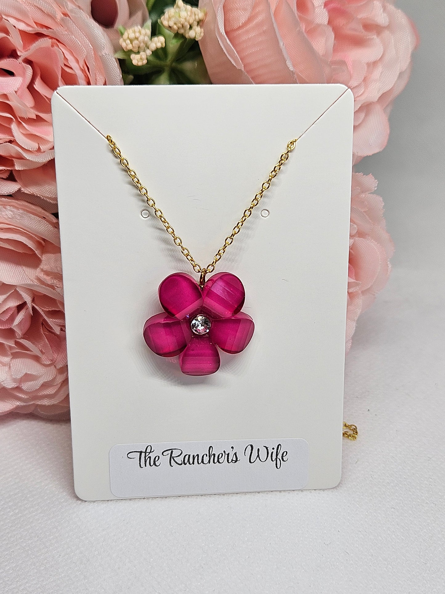 Flower Pendant Necklace 925 Sterling Silver
