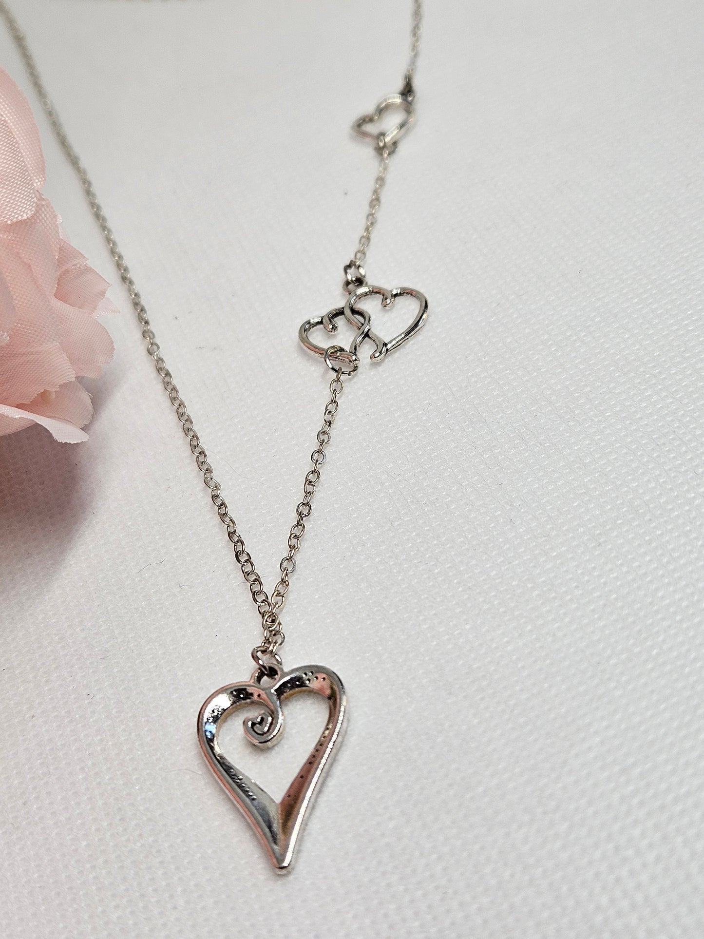 Custom-made Long triple heart necklace
