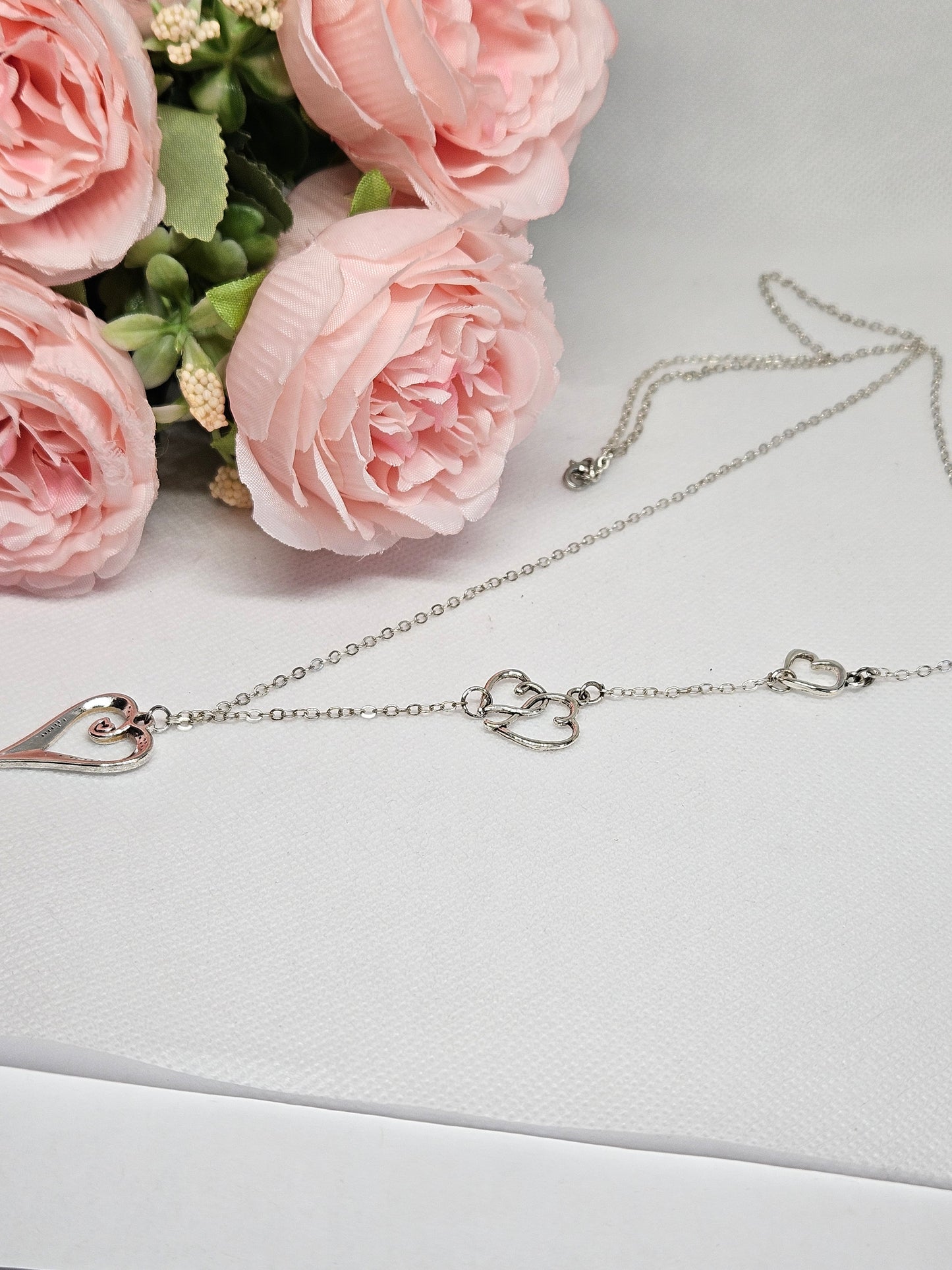 Custom-made Long triple heart necklace