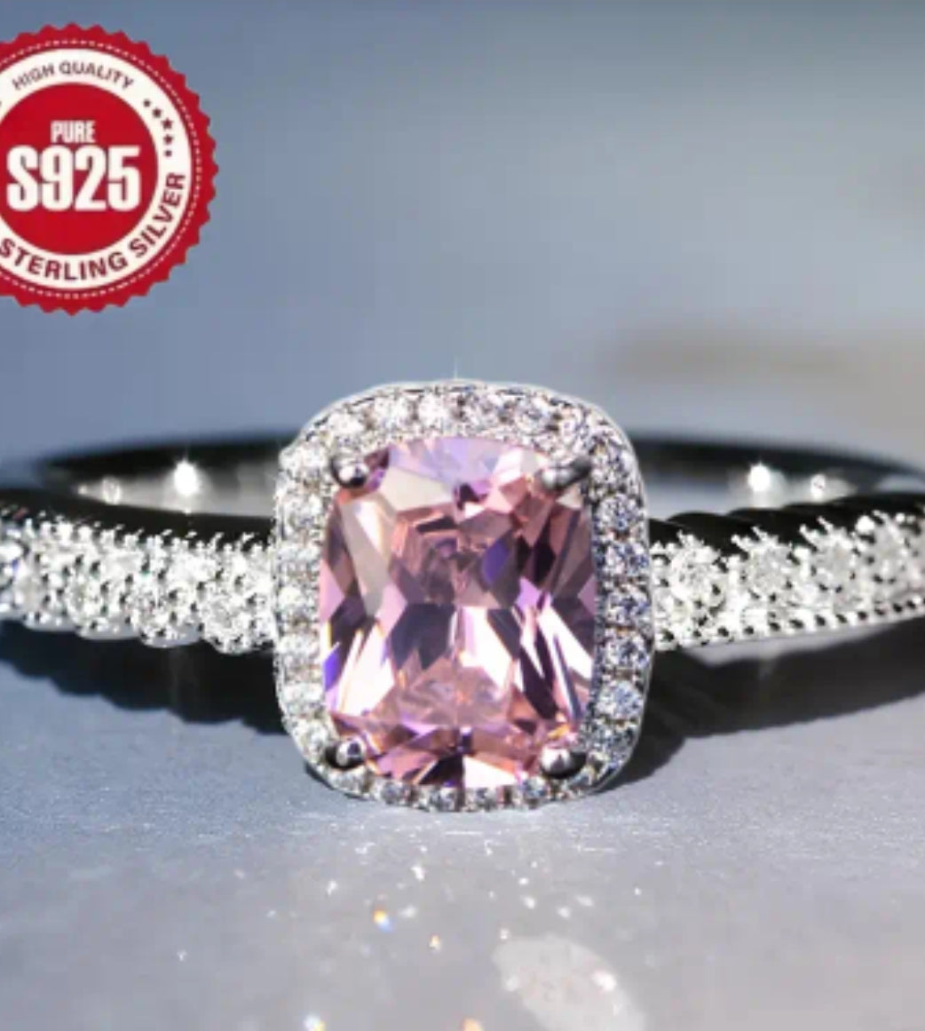 1 Women'S 925 Commitment Ring, Set with Synthetic Zirconia, Elegantly Designed to Shine