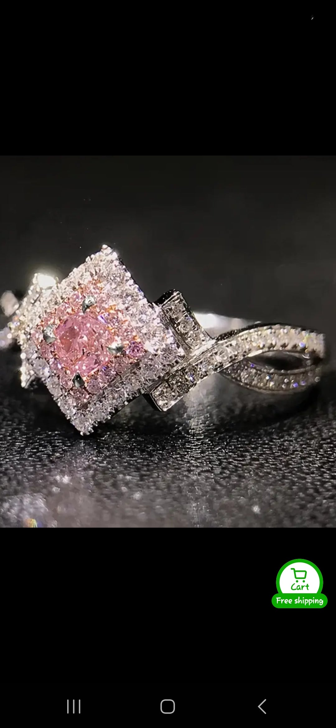 Elegant Copper Ring for Women, Pink Synthetic Zirconia, Luxury Daily Wear, Valentine'S Day Gift, All-Season Jewelry