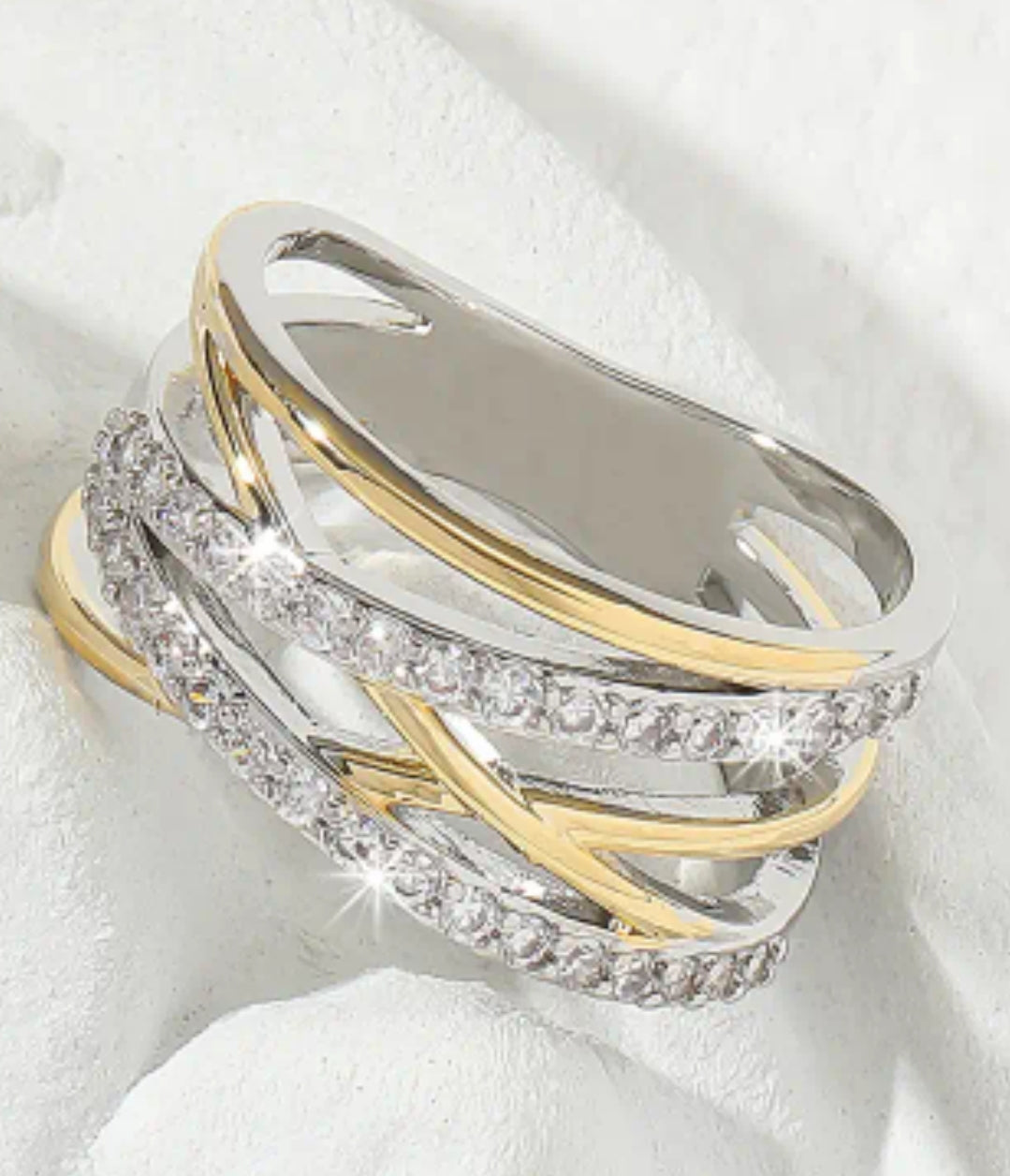 Luxury Infinity zirconia Eternity Ring 18K Gold Plated Wedding Engagement Party Decor For Bride Women Girls Gift