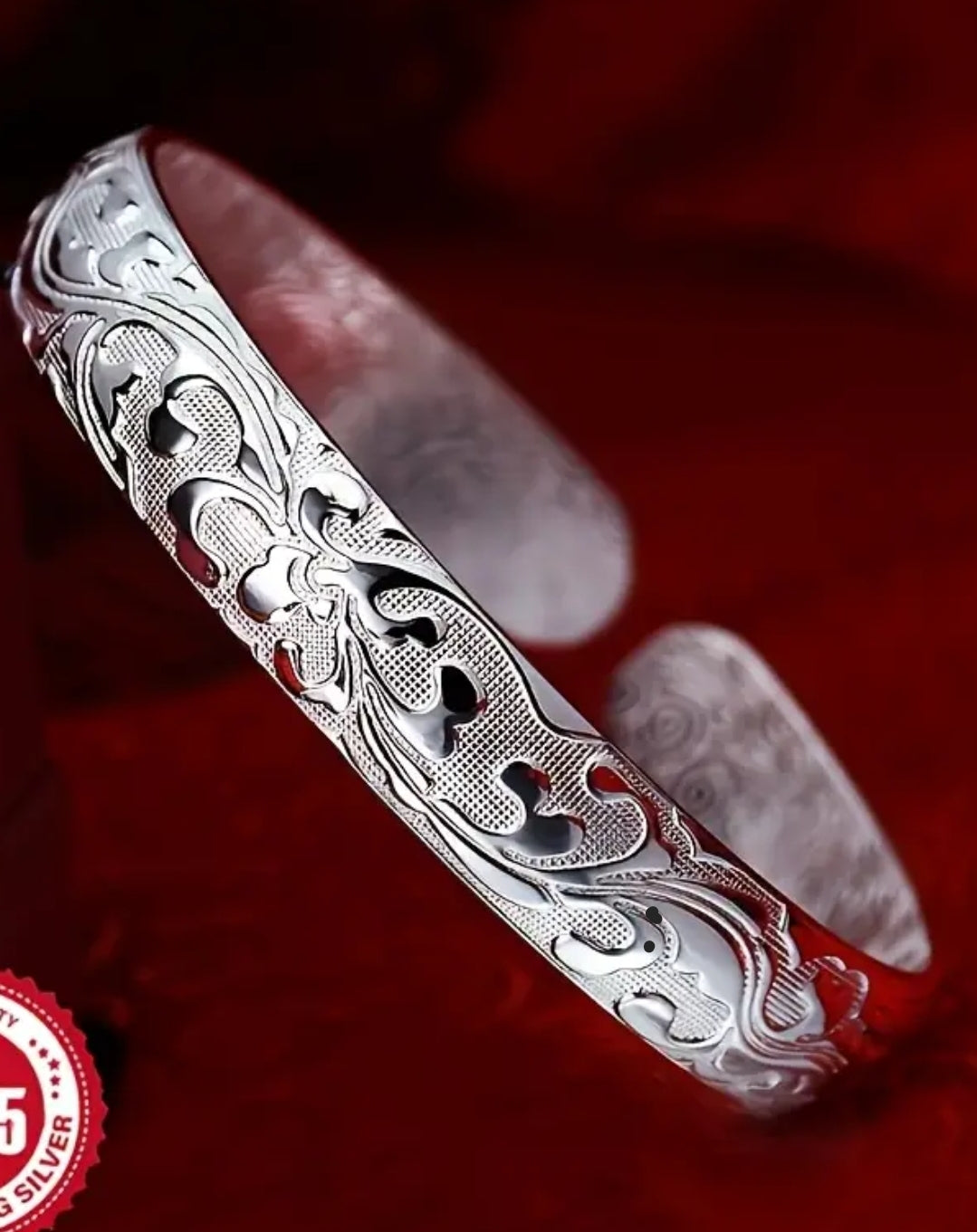 Elegant 925 Sterling Silver Bangle Bracelet