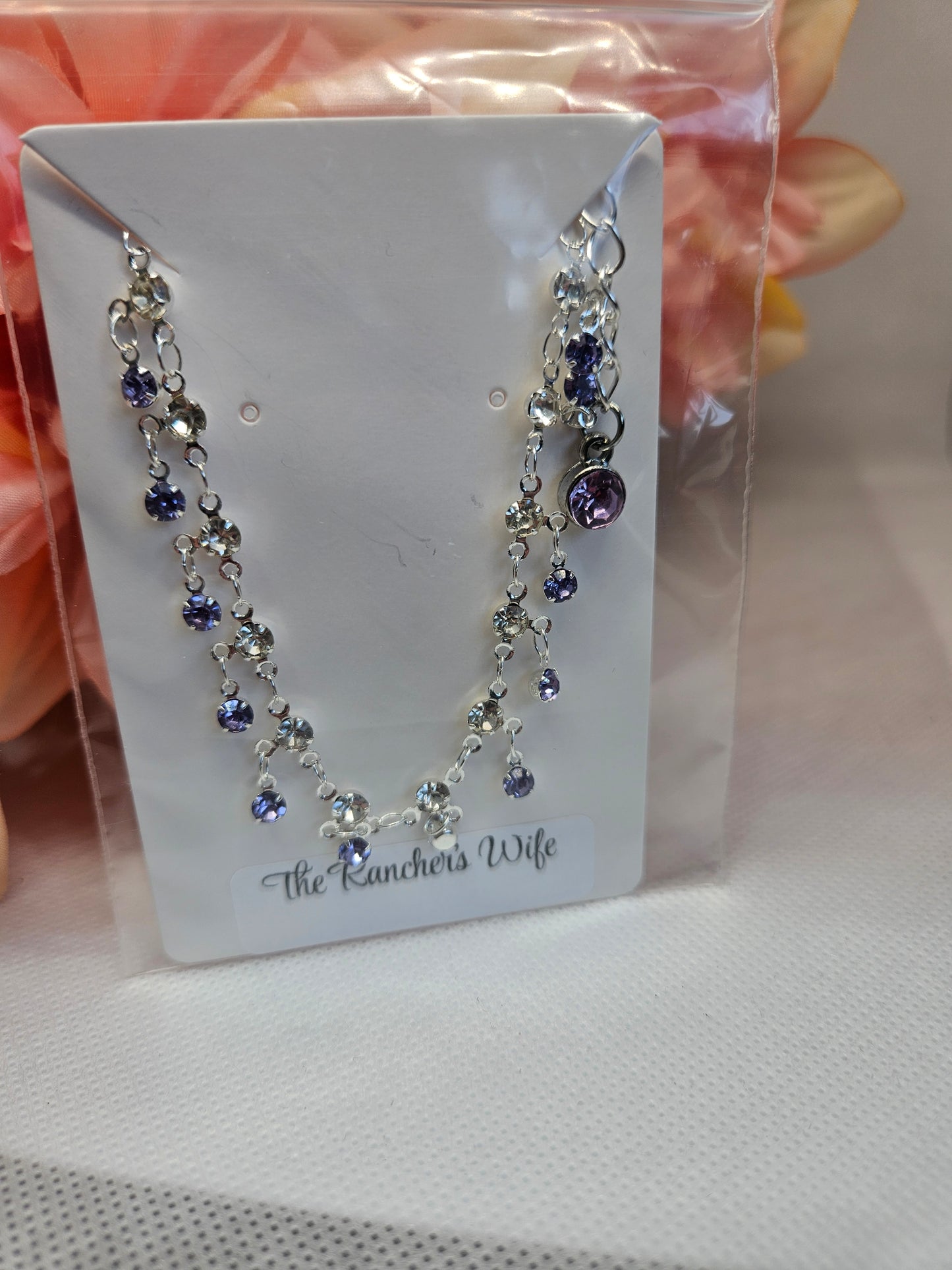 Purple and silver bracelet.
