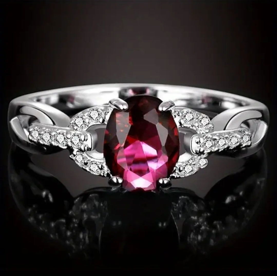 Luxurious Silver-Plated Cubic Zirconia Bridal Ring