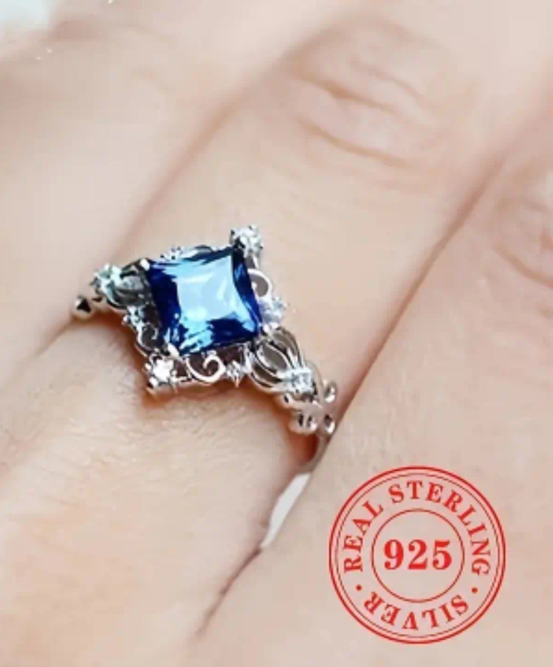 Luxury Elegant 925 Sterling Silver Ring, Vintage Hollow Filigree Design