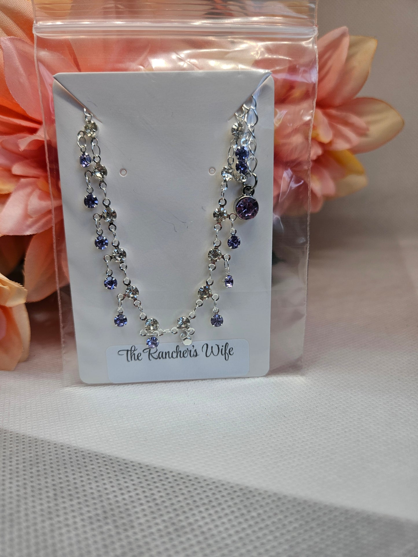 Purple and silver bracelet.