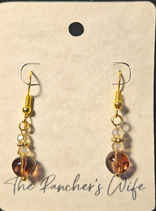 Glass and Crystal Hook Earrings