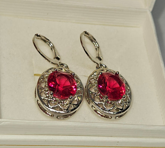 Colored Cubic Zirconia Drop Earrings