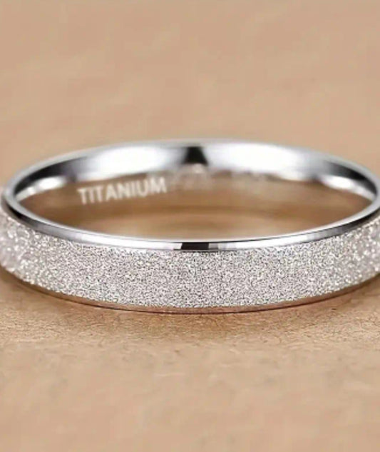 Frosted 4mm Titanium Band