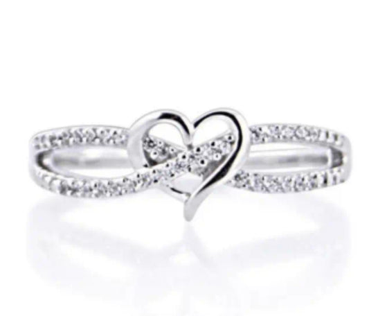 1pc Infinity Heart Cross Ring, Promise Ring