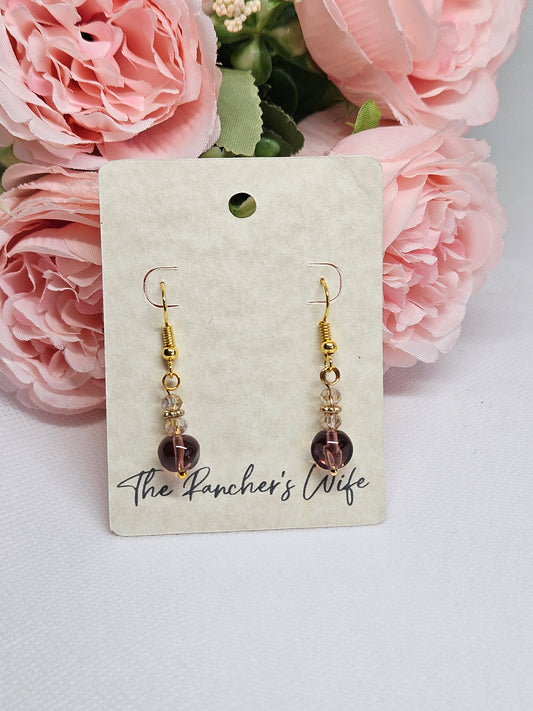 Custom Earrings Australian Crystal and Cranberry Glass Beads.