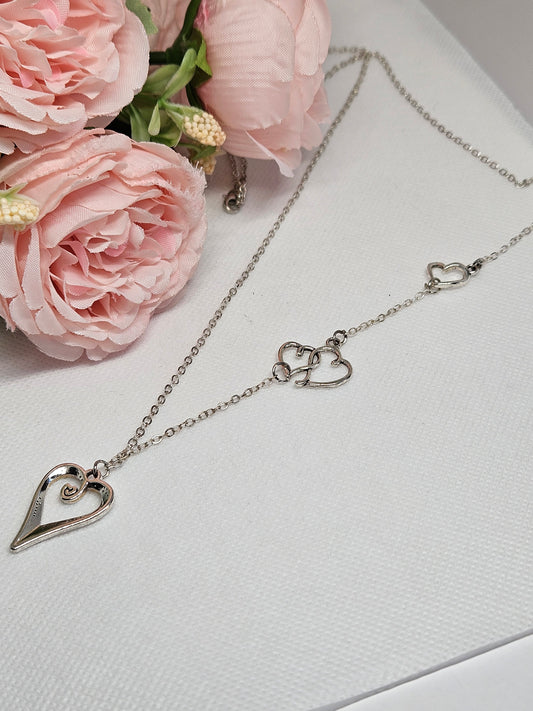Custom-made Long triple heart necklace