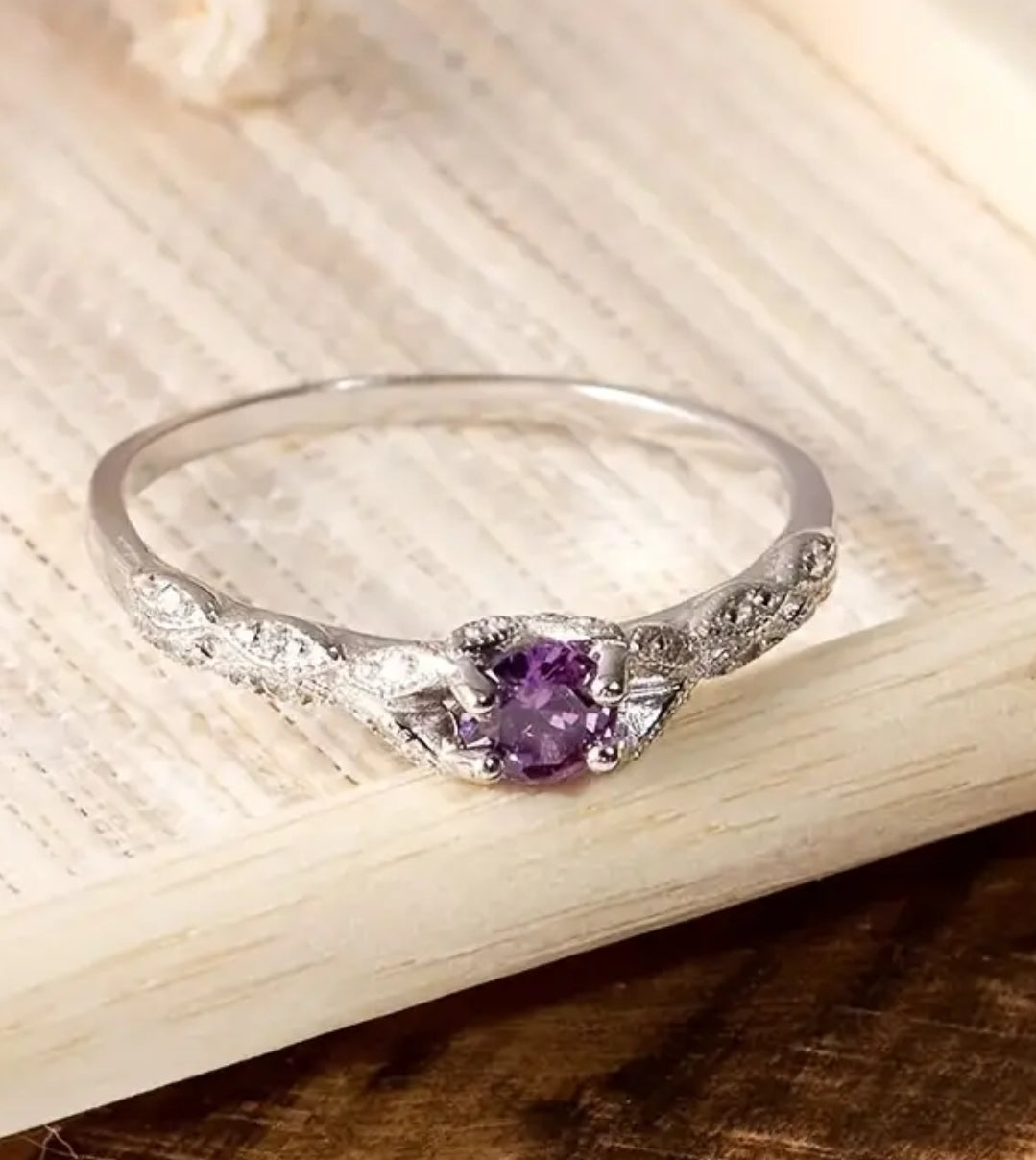 1pc Stylish And Gorgeous Purple Cubic Zirconia Pattern Exquisite Ring