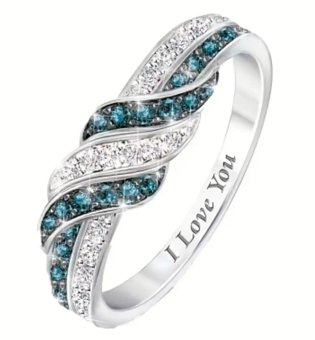 Twisted Sterling Silver Ring with Engraved Message