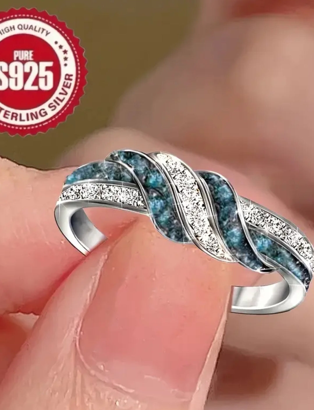 Twisted Sterling Silver Ring with Engraved Message