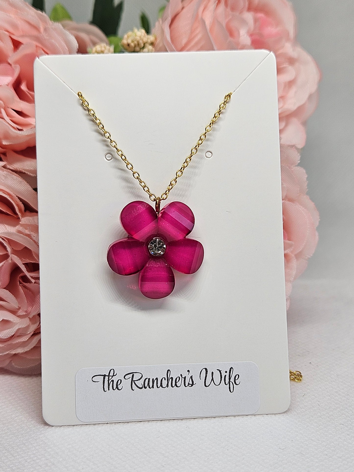 Flower Pendant Necklace 925 Sterling Silver