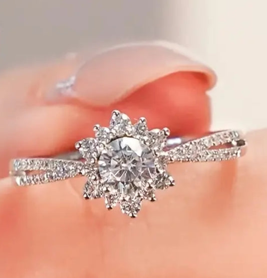 925 Sterling Silvery Fashionable Women's Flower Design