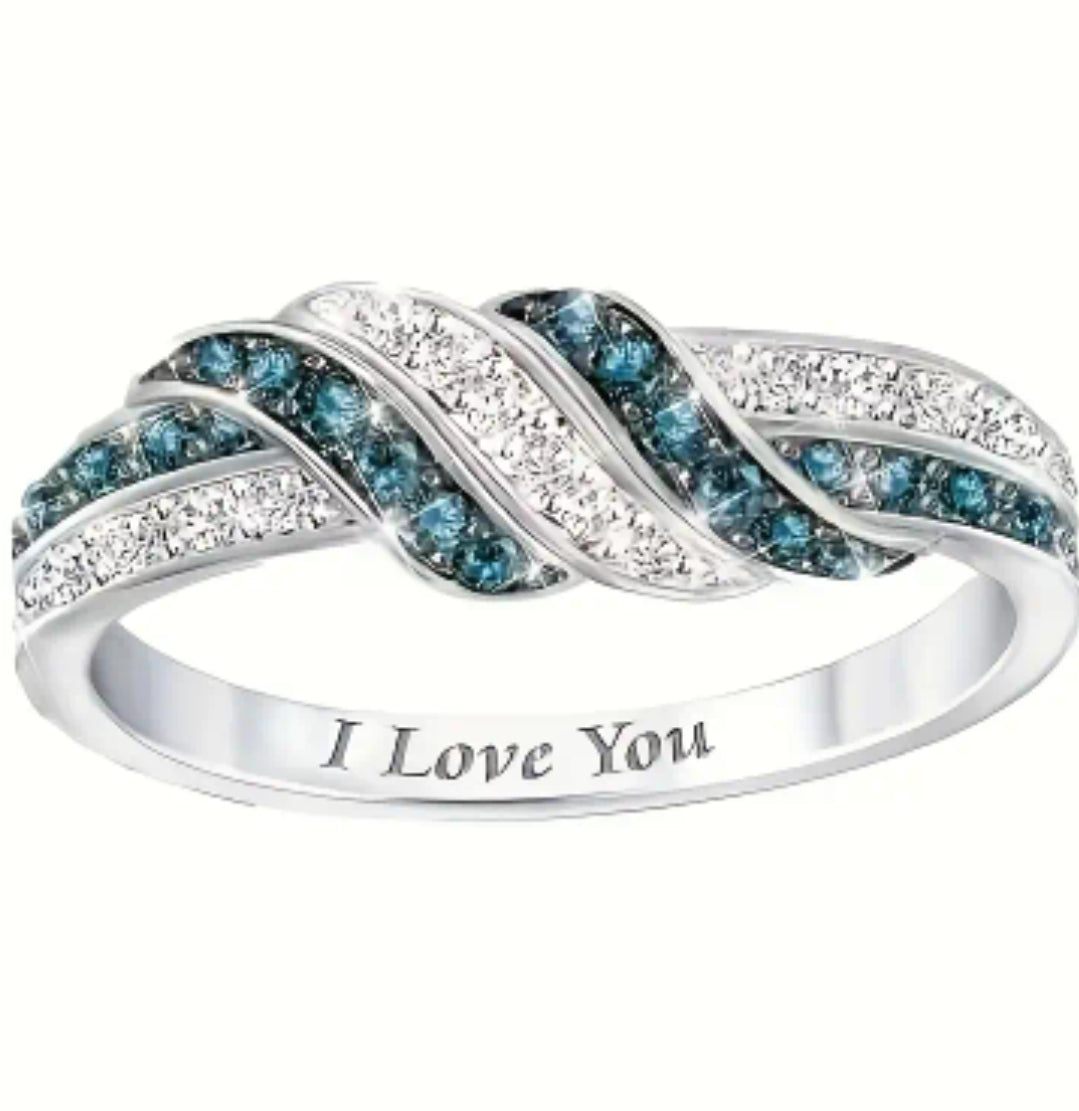 Twisted Sterling Silver Ring with Engraved Message