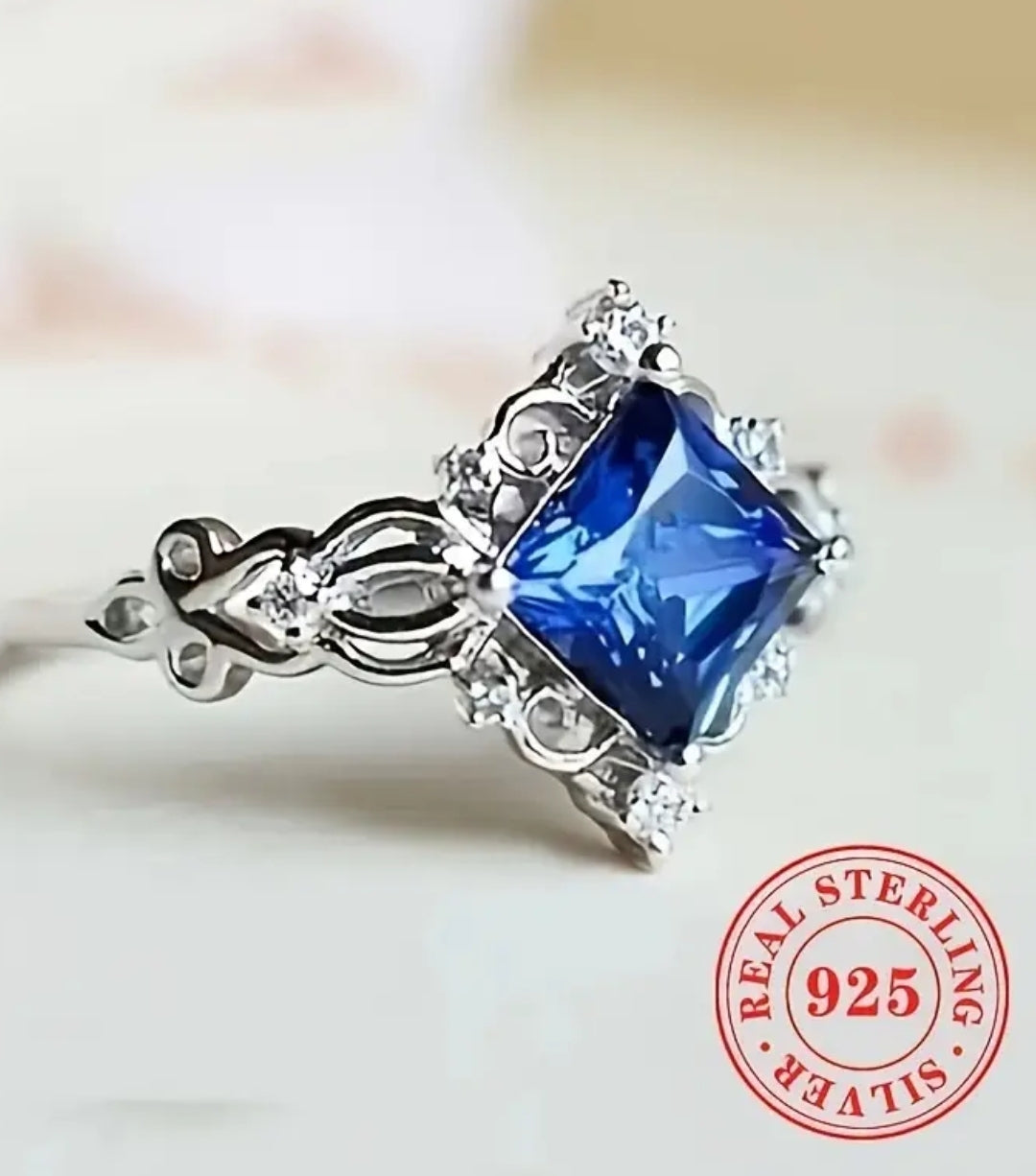 Luxury Elegant 925 Sterling Silver Ring, Vintage Hollow Filigree Design