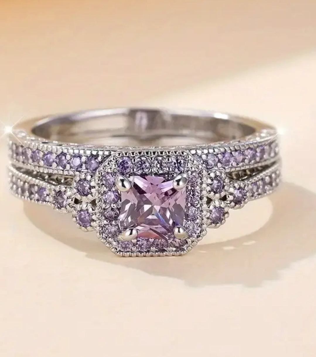 2pcs Fashionable Luxurious Decorative Rings, Engagement Wedding Party Jewelry, Anniversary Valentine's Day Birthday Gift