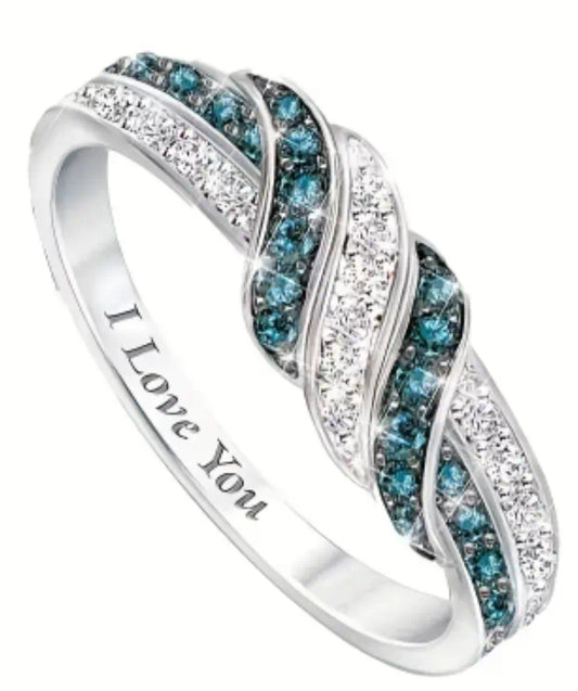 Twisted Sterling Silver Ring with Engraved Message