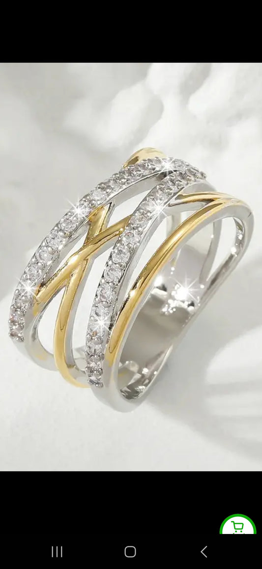Luxury Infinity zirconia Eternity Ring 18K Gold Plated Wedding Engagement Party Decor For Bride Women Girls Gift