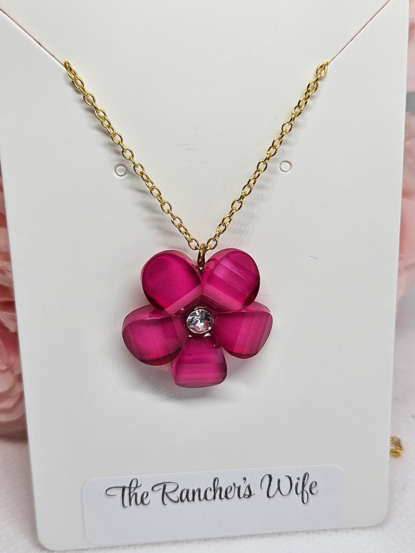 Flower Pendant Necklace 925 Sterling Silver
